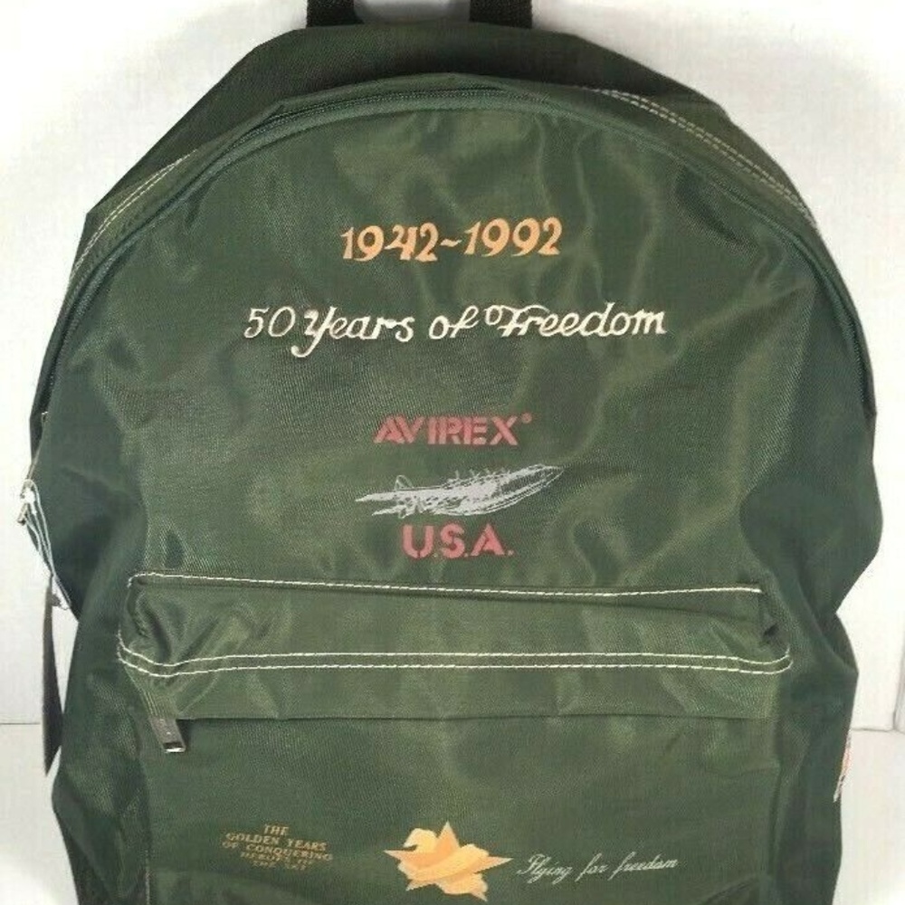 AVIREX Vtg Anniversary Green Nylon Backpack-RARE